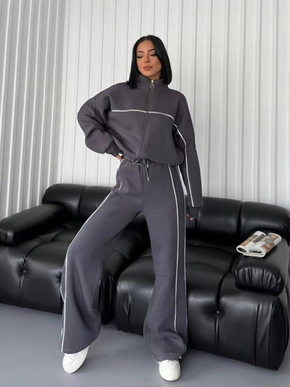 Amelia Suit Long Sleeve Half Turtleneck Cardigan Trousers