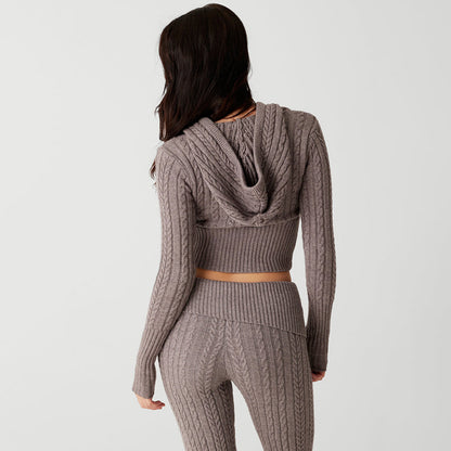 Amelia Straight-leg Pants Knitted Sweater Suit