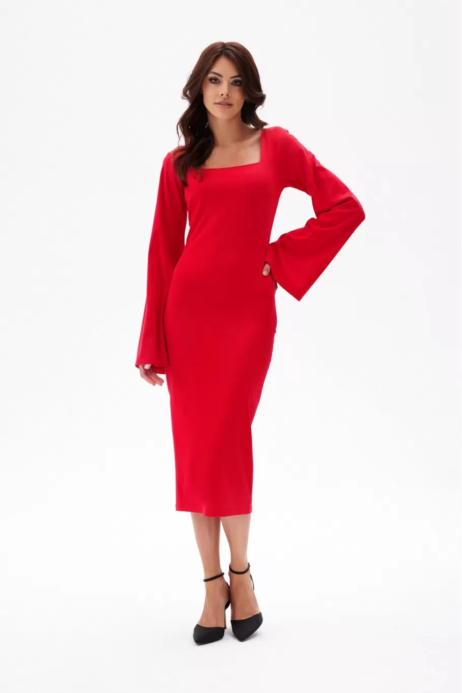 Amelia Square Neck Midi Dress