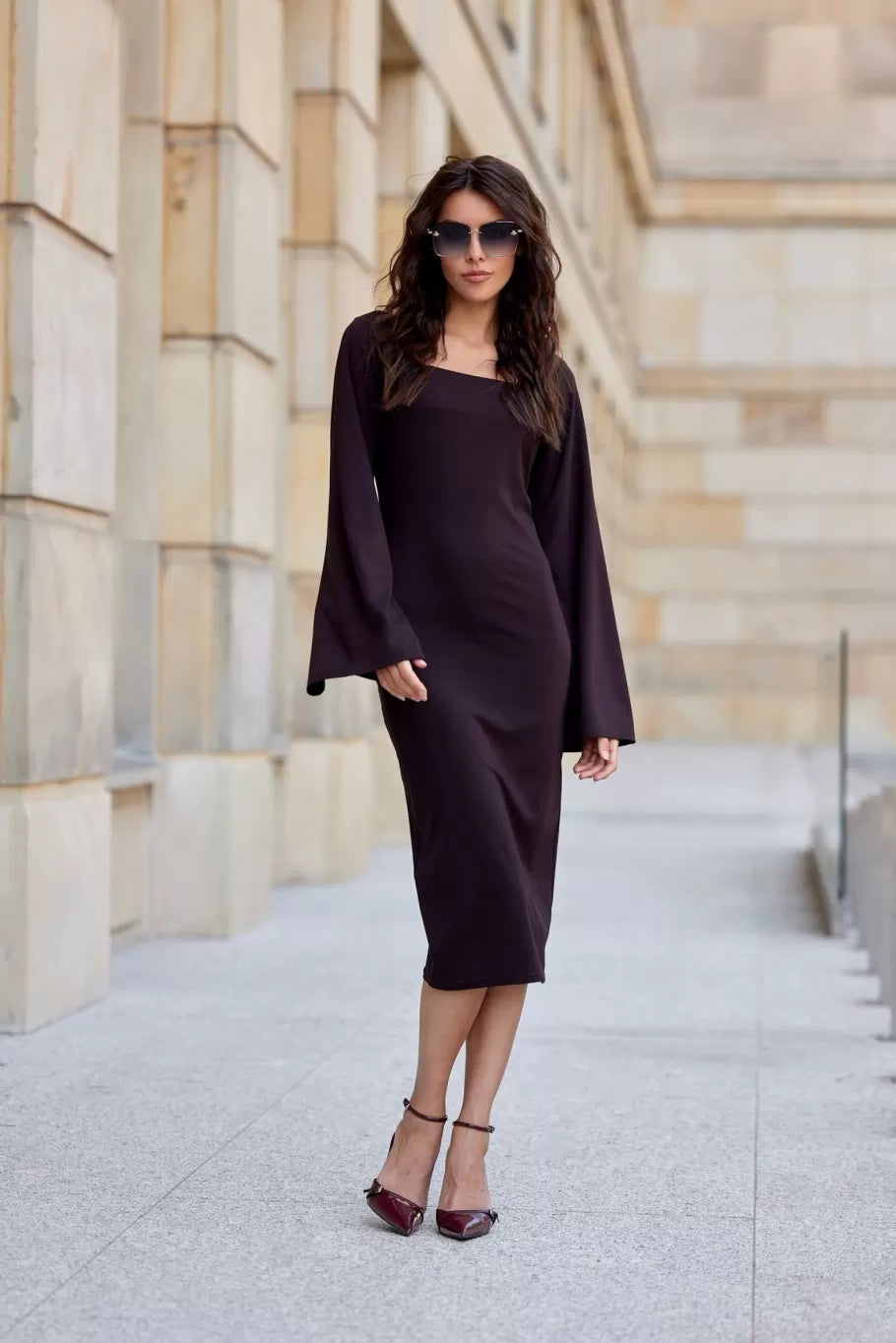 Amelia Square Neck Midi Dress