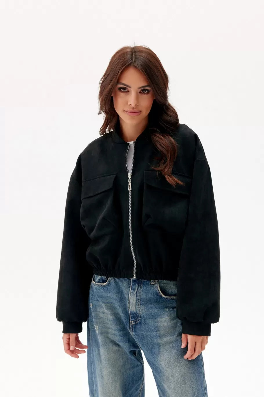 Amelia bomber jacket with flap pockets