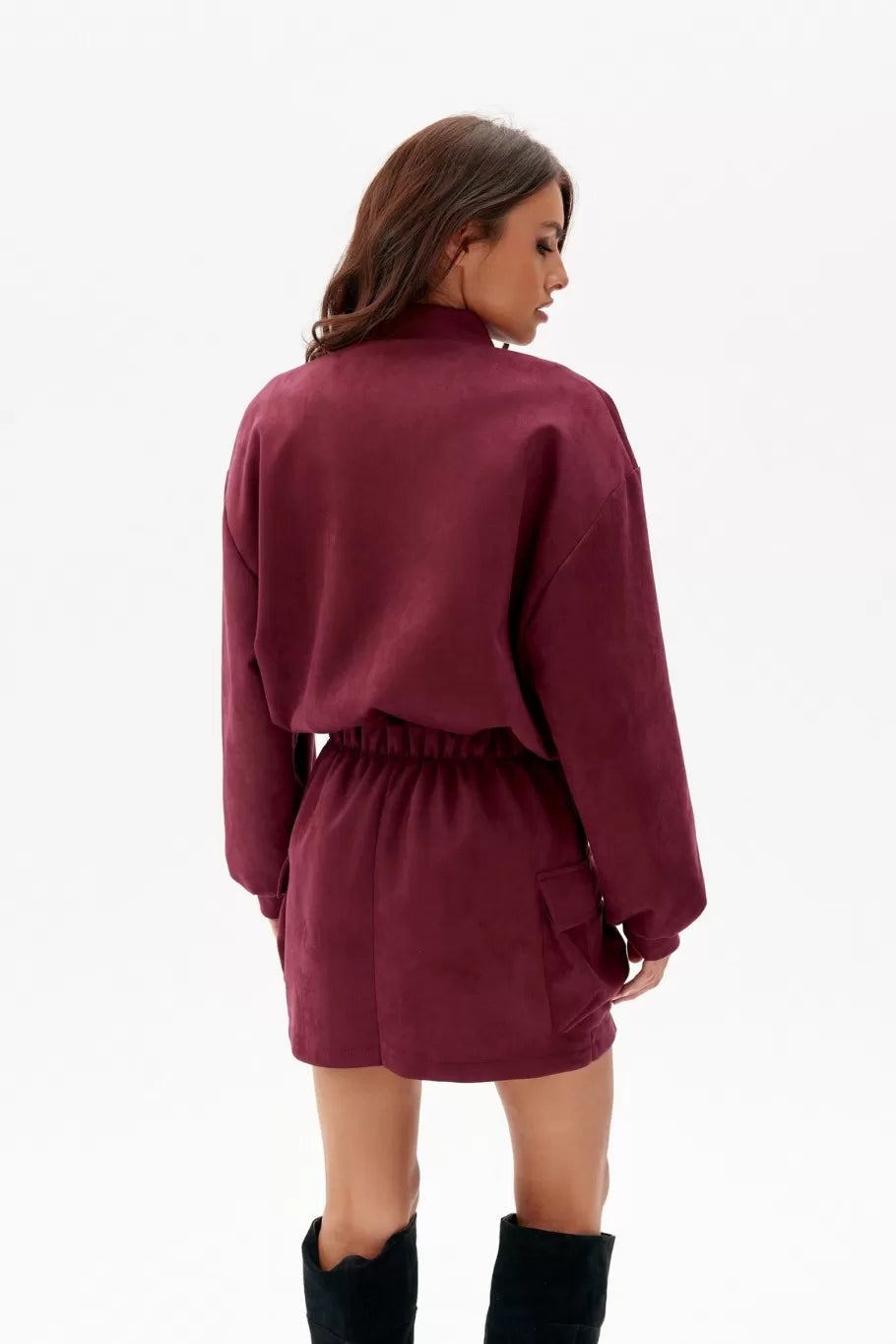 Amelia jacket with flap pockets | Red Wine