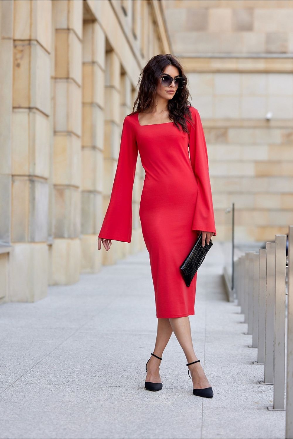 Amelia Square Neck Midi Dress