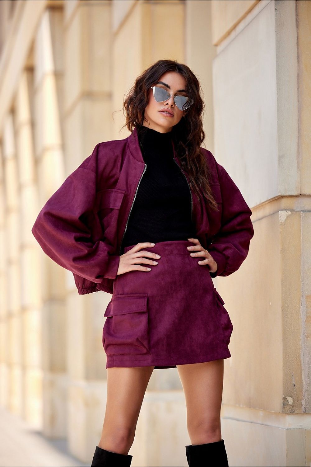 Amelia jacket with flap pockets | Red Wine