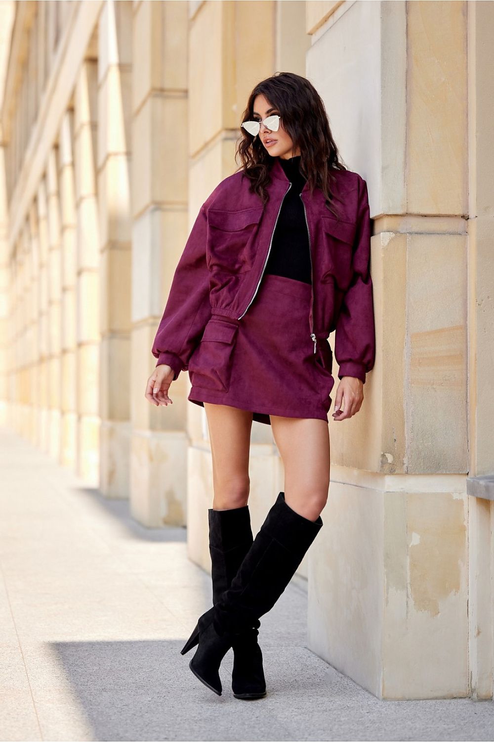 Amelia jacket with flap pockets | Red Wine