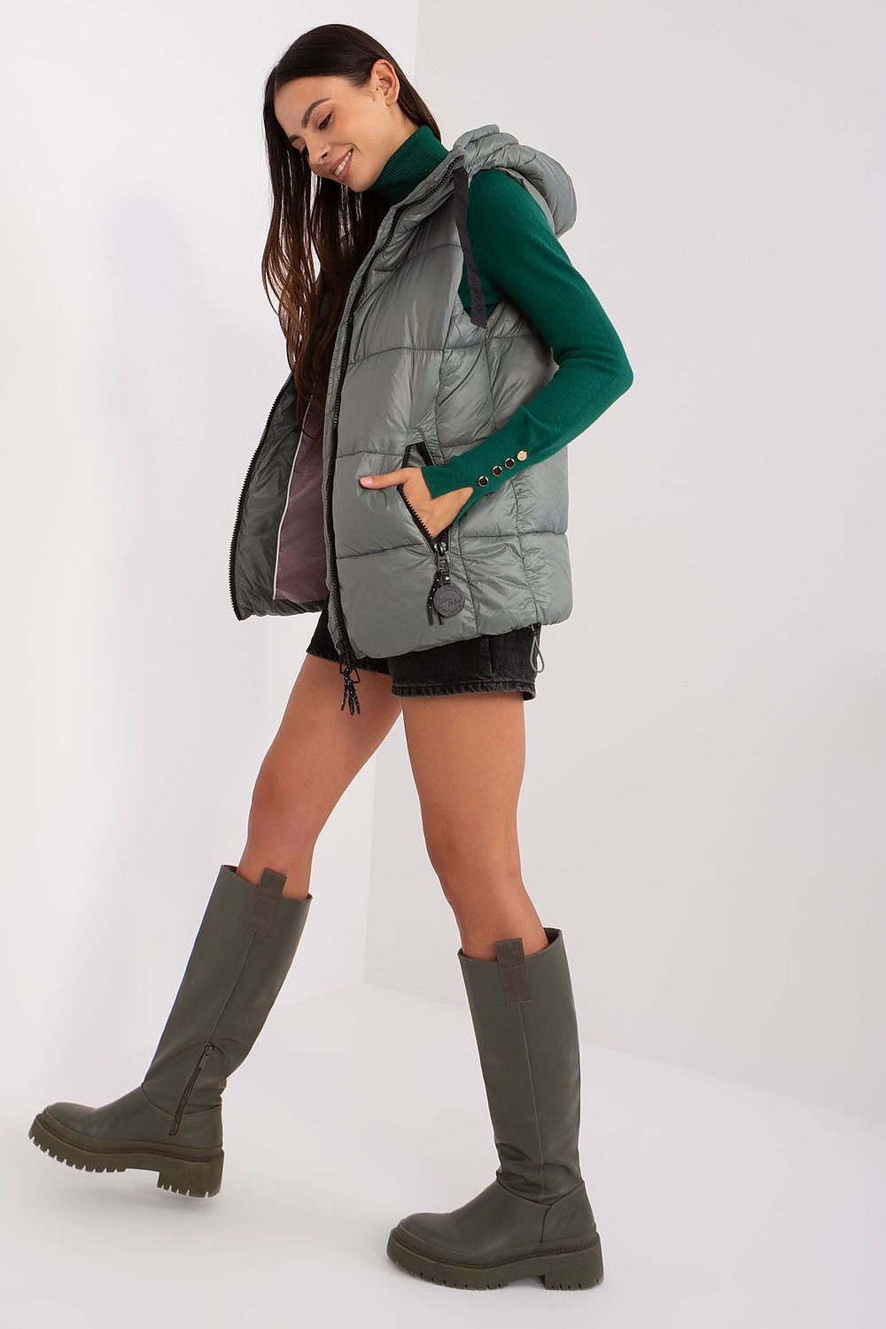 Amelia Quilted Zip-Up Vest